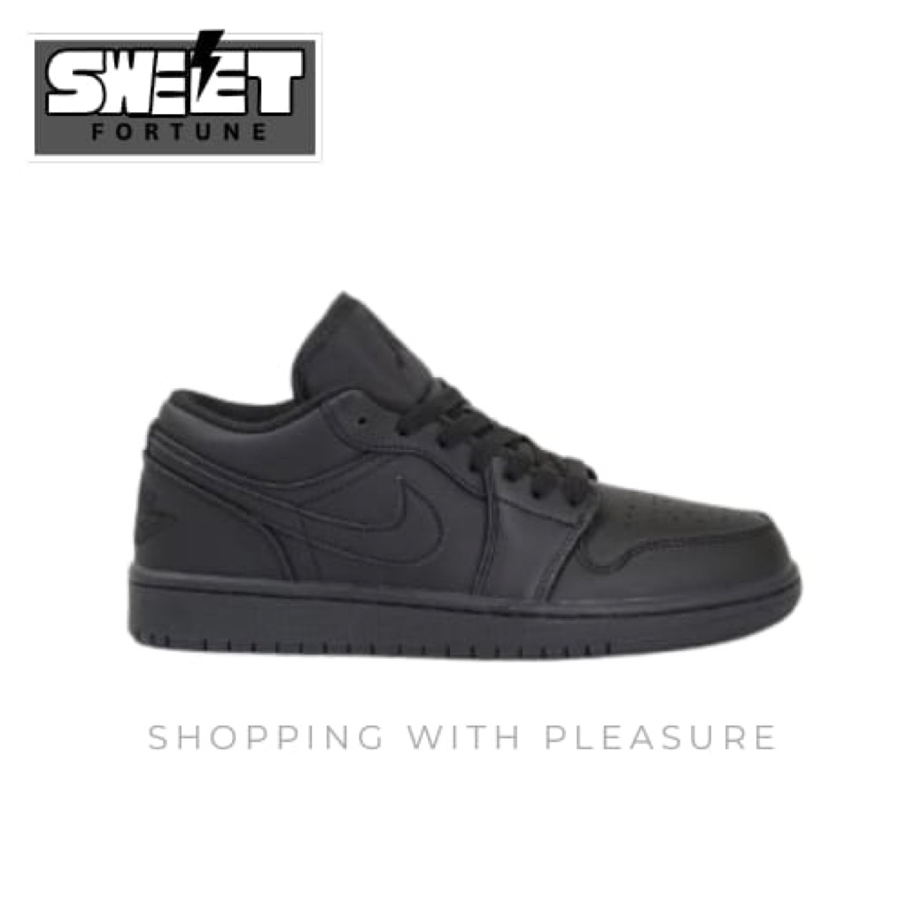 (SWEETFORTUNE) Sepatu Sneakers Air Jordan 1 Low Triple Black