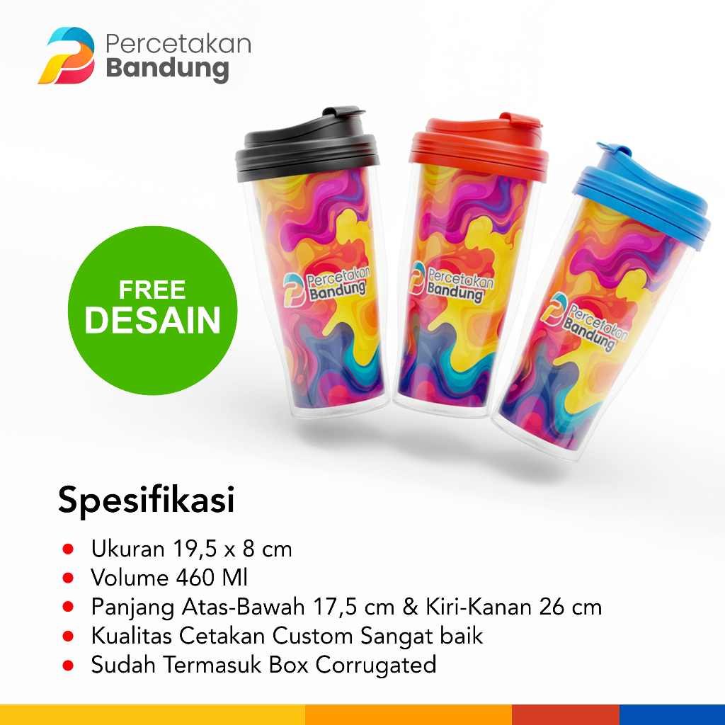 Custom Tumbler Insert Paper Botol Minum Gratis Desain Box Corrugated Souvenir Promosi Murah