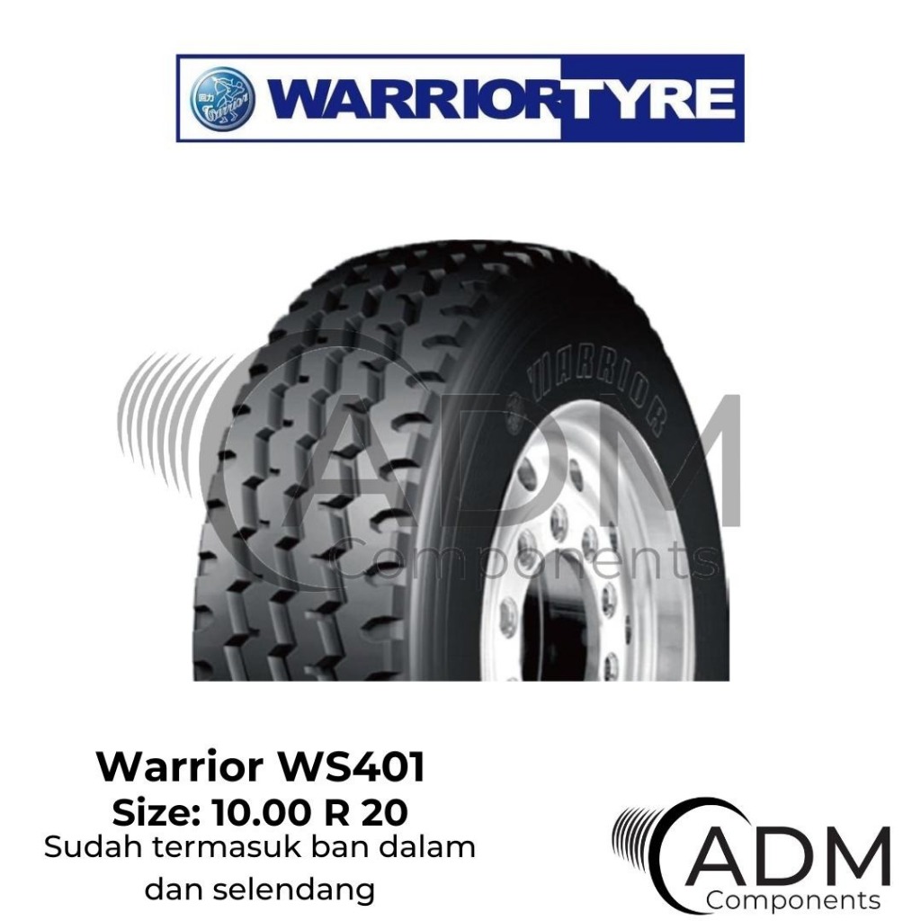 Warrior Ban Truk 1000-20 WS401 Size 10.00 R 20 Termasuk Ban Dalam dan Selendang