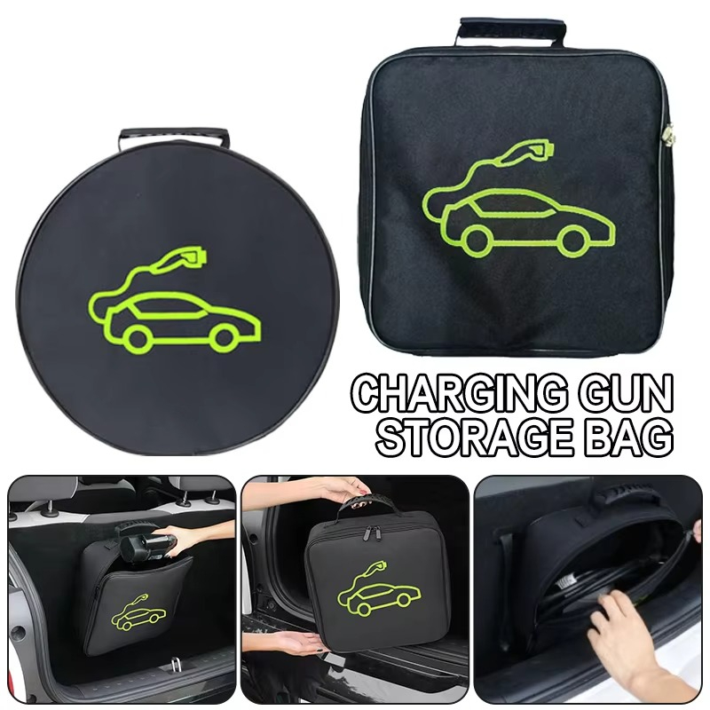 Tas Tenteng Penyimpanan Serbaguna Cable Charger Mobil Charging Kabel Charging Portable Extension Pompa Angin Ban Tools Emergency Kit Mobil Sepatu Baju Tahan Air Sobek Bulat Kotak Wuling Byd Cherry Denza MG Organizer Car Charging Gun Storage Bag Waterproof