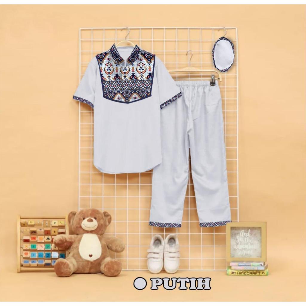 Baju Muslim Anak Motif Batik 1-10 Tahun Setelan Koko Anak Laki-laki / Baju Setelan Batik Muslim Anak