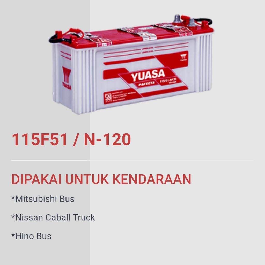 [SULTENG] Baterai Aki Basah YUASA N120 12V 120AH / Aki Yuasa Pafecta N 120 12V 120AH Aki Yuasa 120A