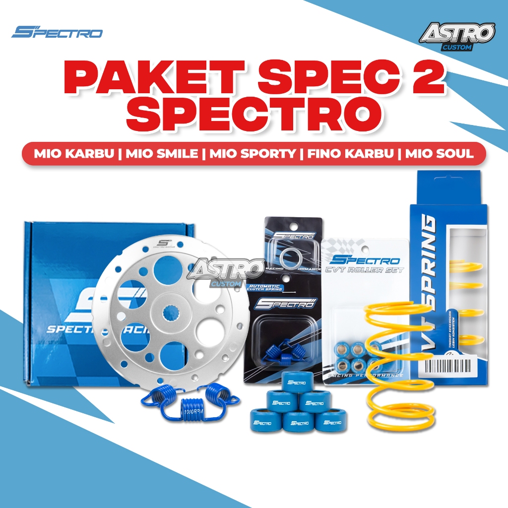 Spectro Paket Upgrade CVT Spec 2 Mio Smile Sporty  Soul Fino Karbu Mangkok Ganda Roller RPM Kirian