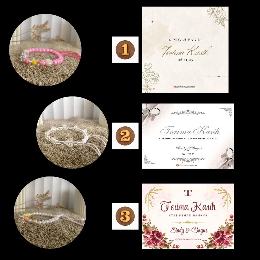 [Paket 50 Pcs] Souvenir Pernikahan Gelang Manik Manik Mutiara Mewah & Elegan