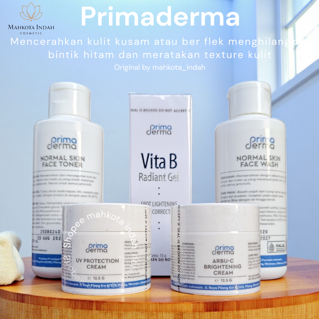 PRIMADERMA PAKET FLEK GLOWING Kulit Normal / Kering + Extra Whitening Original Berijin BPOM