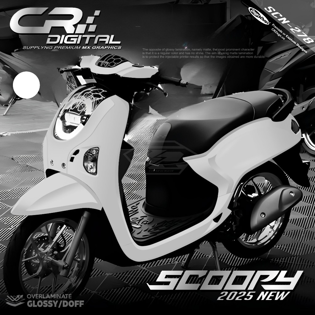 New Honda SCOOPY PRESTIGE & STYLISH 2025 SmartKey Motorcycle Sepeda Motor Motif Warna Sticker Polos