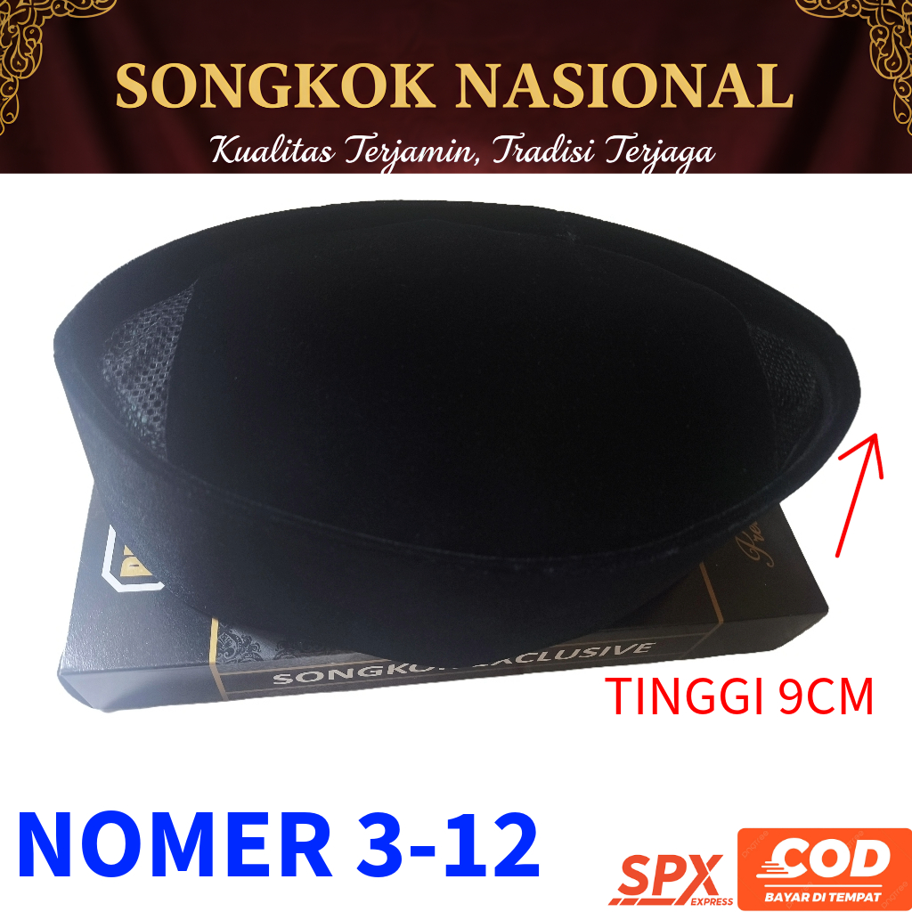 KOPYAH HITAM PRESIDENT HIGH QUALITY - PECI HITAM - KOPIAH HITAM - SONGKOK HITAM - KOPYAH HITAM - PEC