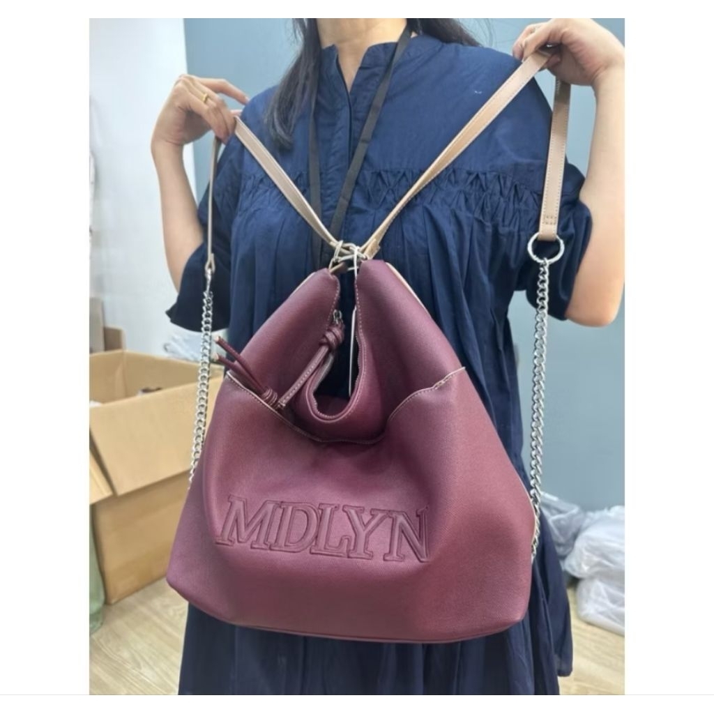 MADELYN BAGS VEGAS RANSEL 2IN1 PU LEATHER MARUN NEW #apurva#dublyn