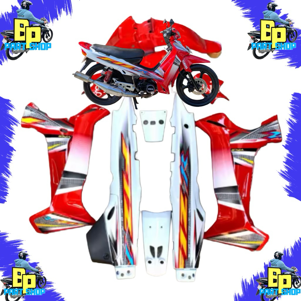 body set fiz r 2004 merah putih set striping