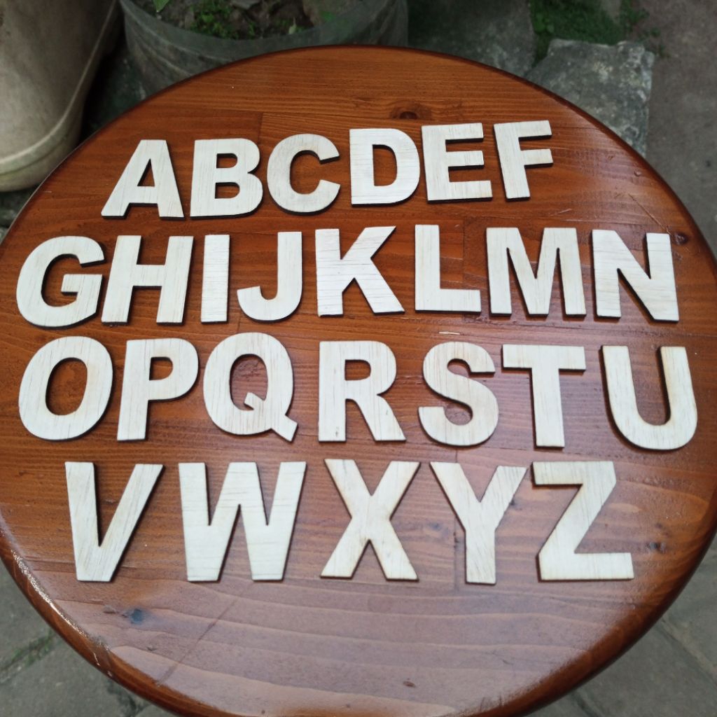 Huruf abjad bahan plywood 3mm