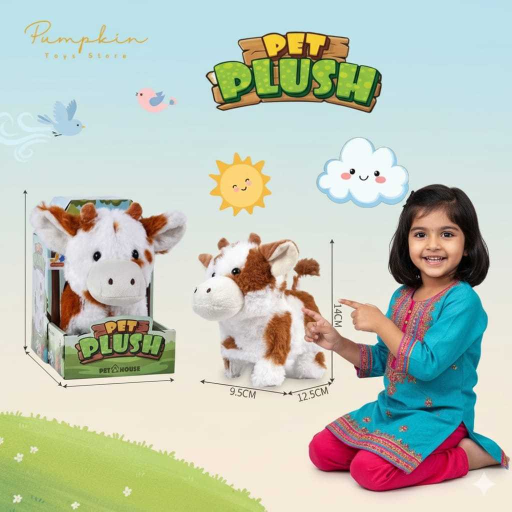 [ PumpkinToys ] Boneka Sapi / Boneka Hewan / Mainan Hewan / Hewan Mainan Anak / Mainan Hewa Hewanan 