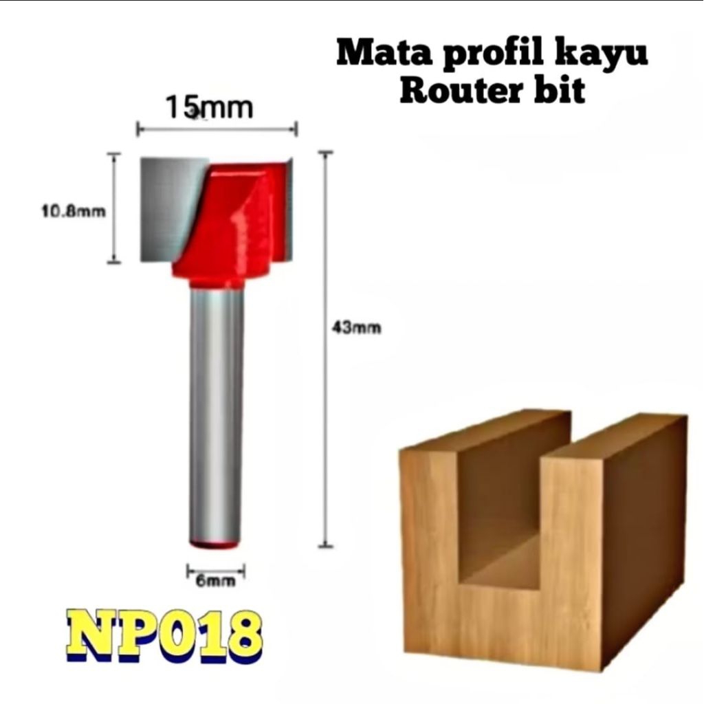 Mata profil kayu 6x15 Mata router bit  Cleaning bottom CNC Milling cutter mata router trimmer kayu m