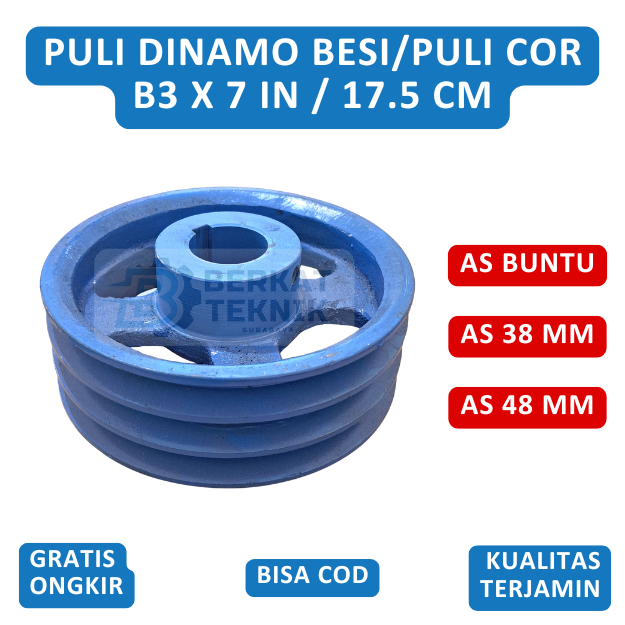 Puli Dinamo Besi B3x7in/17,5cm / Puli Cor B3x7in As 38mm/48mm/Buntu