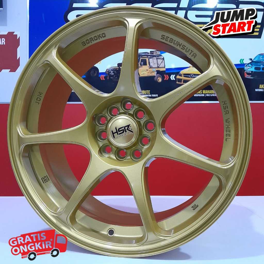Jual velg mobil ring 18 hrv zenix civic xpander terios hsr wheel sebunsuta baut 5x100-114,3 gold