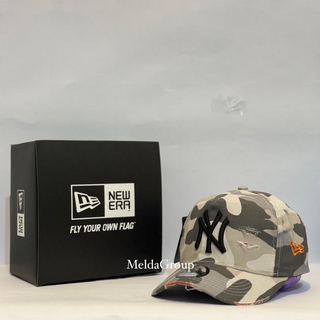 Topi Baseball Distro Caps NY Army Camo White Terbaru - Topi Pria Keren 2025 Motif Loreng Premium