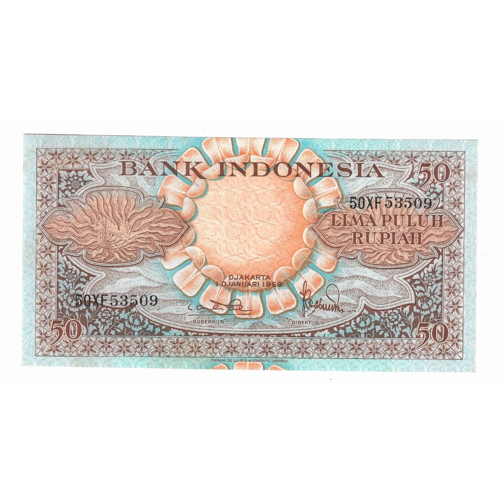 Uang Kuno 50 Rupiah Seri Bunga dan Fauna 1959 ASLI