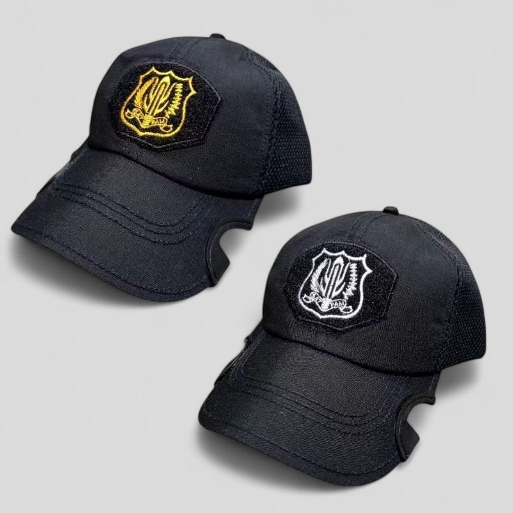 topi coak hitam topi tactical logo satpam