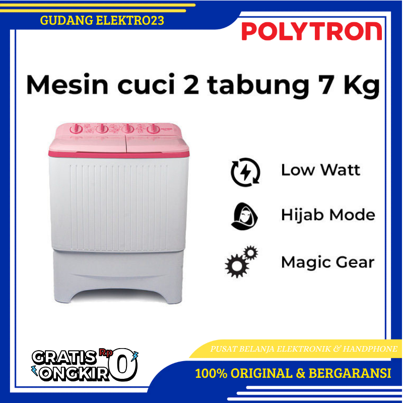 MESIN CUCI POLYTRON 7 KG 2 TABUNG 7073/FREE ONGKIR BANDAR LAMPUNG