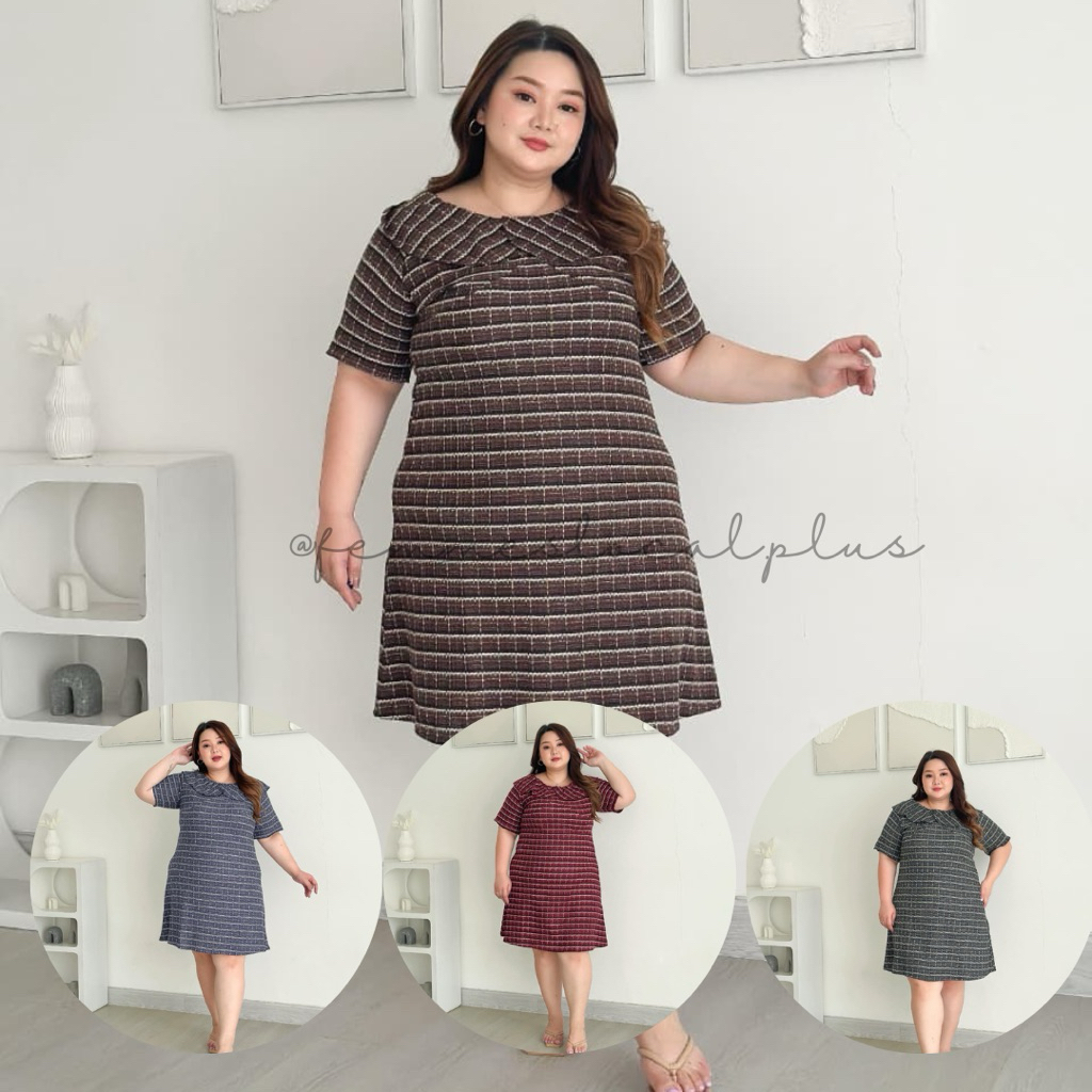FEMMESLOCAL BELVA DRESS BIGSIZE / DRESS KOREAN BIGSIZE BAHAN PREMIUM