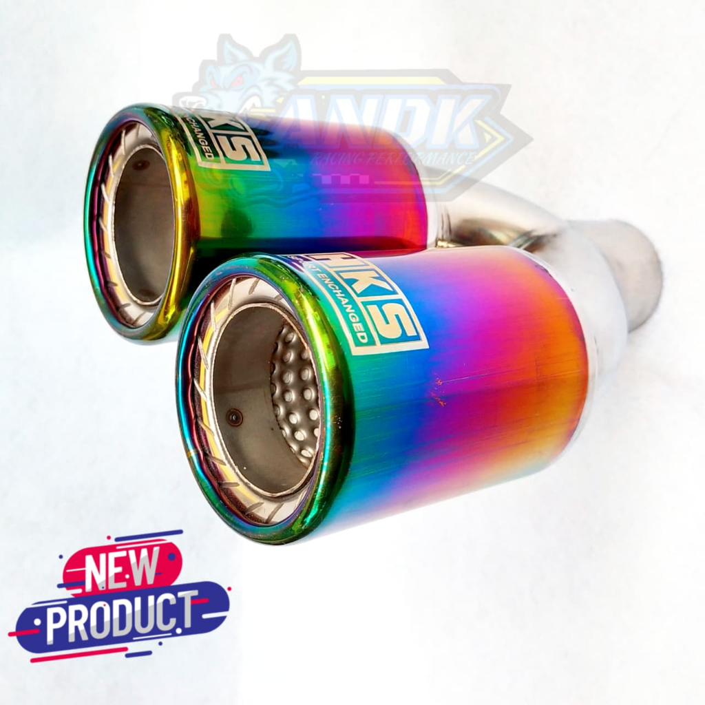 KNALPOT MOBIL RACING HKS CABANG ULIR RAINBOW SUARA BASS GAHAR PICK UP SEDAN UNIVERSAL