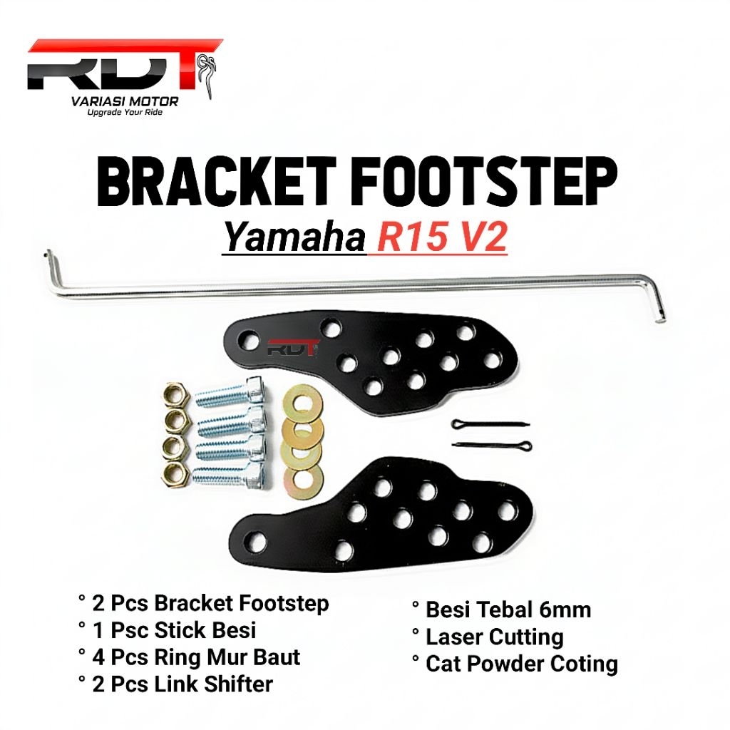 Raiser Footstep Yamaha R15 V2 Peninggi Footstep R15 V2 Bracket Footstep