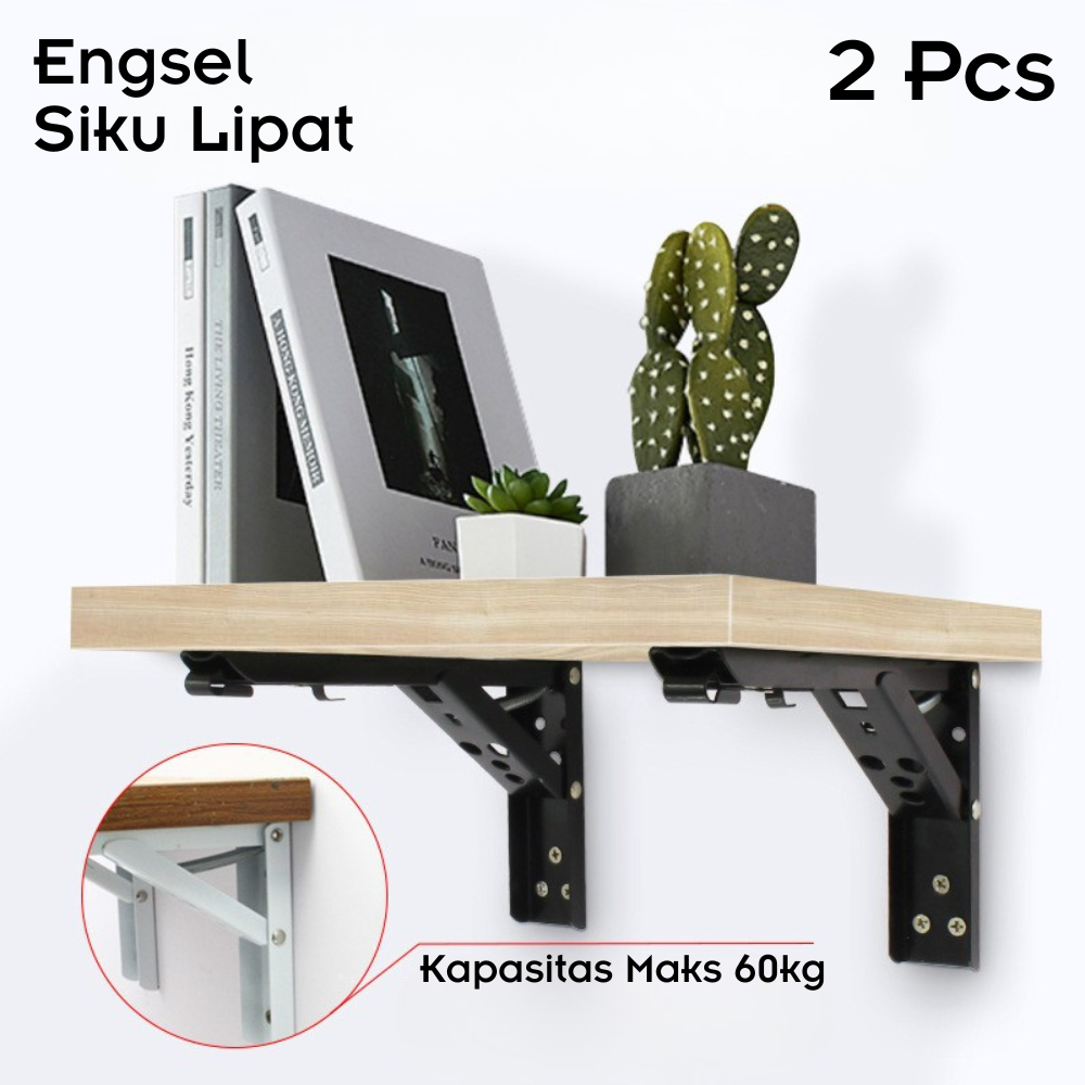 Set Siku Meja Lipat Dinding Bracket Engsel Meja Lipat Penyangga Rak Dinding Stainless Steel
