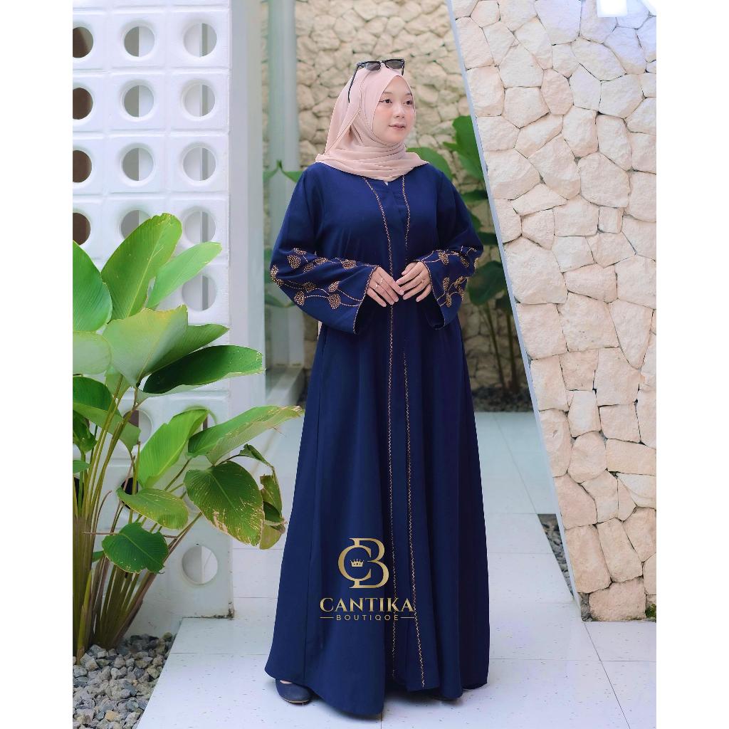 CANTIKA BOUTIQUE STORE Gamis ABAYA UMIRA Outher Abaya Terbaru Mewah Dan Elegan Cantika Hitam Muslim 