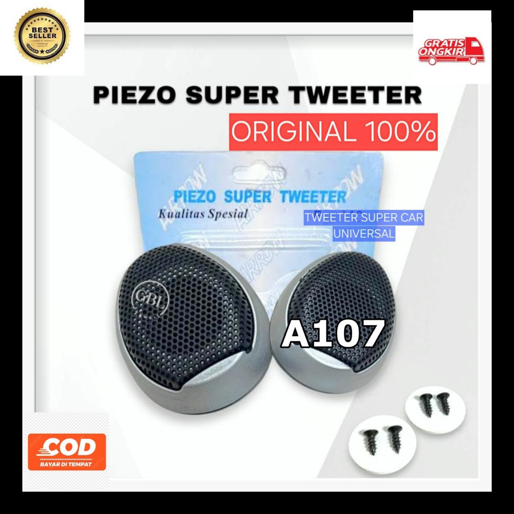 A107 ORIGINAL 100% SPEAKER Piezo tweeter super CAR SEPASANG 1 SET DUA 2 PCS treble twiter spk mini m