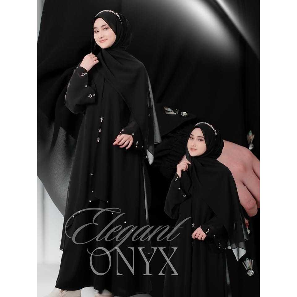 Zalsa Gamis Abaya Modern Abaya Muslim Outer Payet Wanita Panjang Zipper Ceruti Kekinian Gaun Dress C