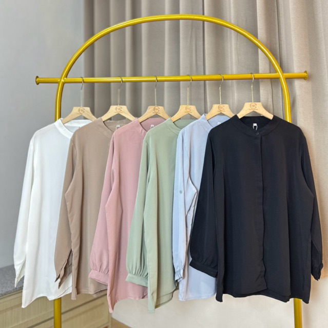 Kemeja Basick Polos Tanpa Kerah