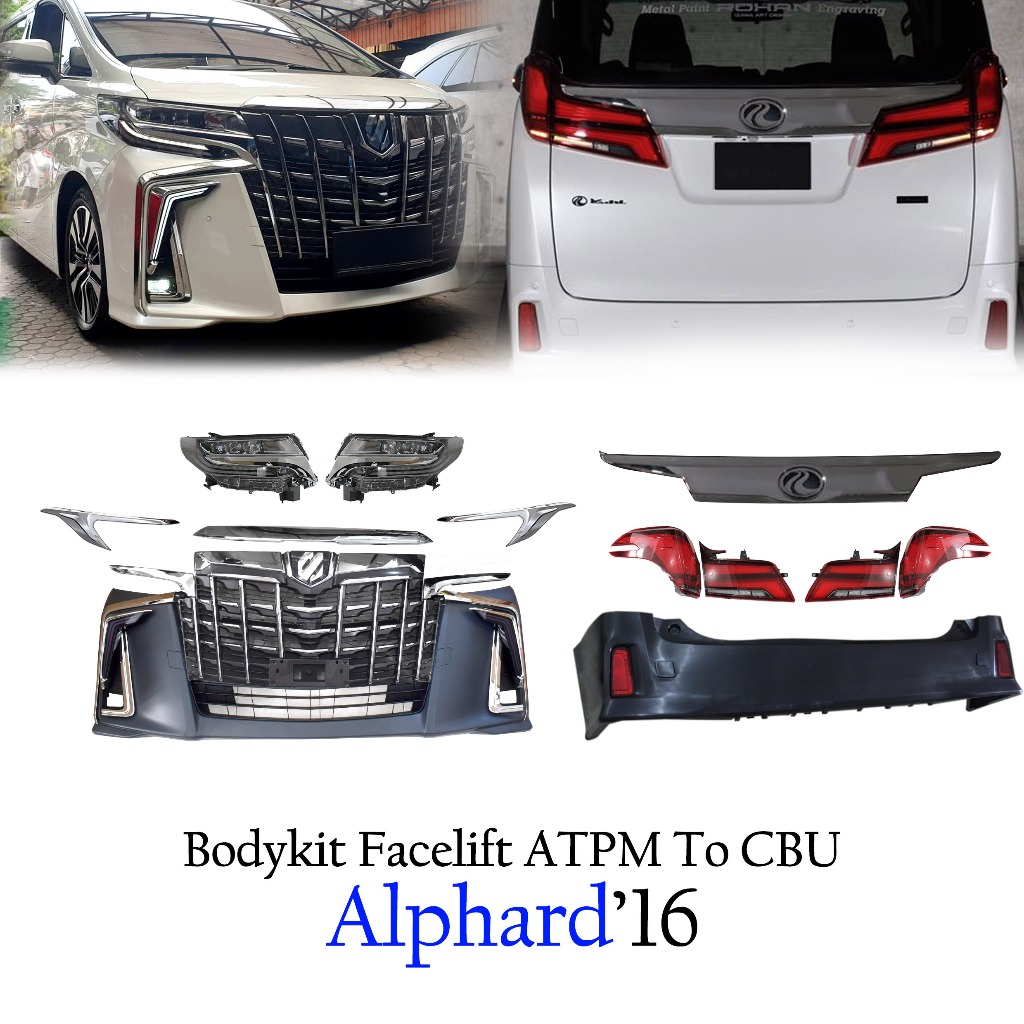 Bodykit Alphard 2015 - 2018 Upgrade Facelift ke 2020 Bodykit Alphard 2015 Upgrade 2018