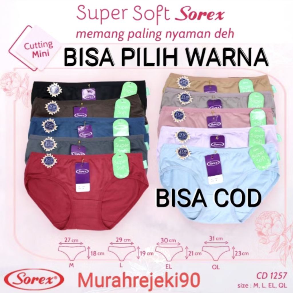 CD Sorex 1257 CD Sorex Wanita Isi 6 Pcs