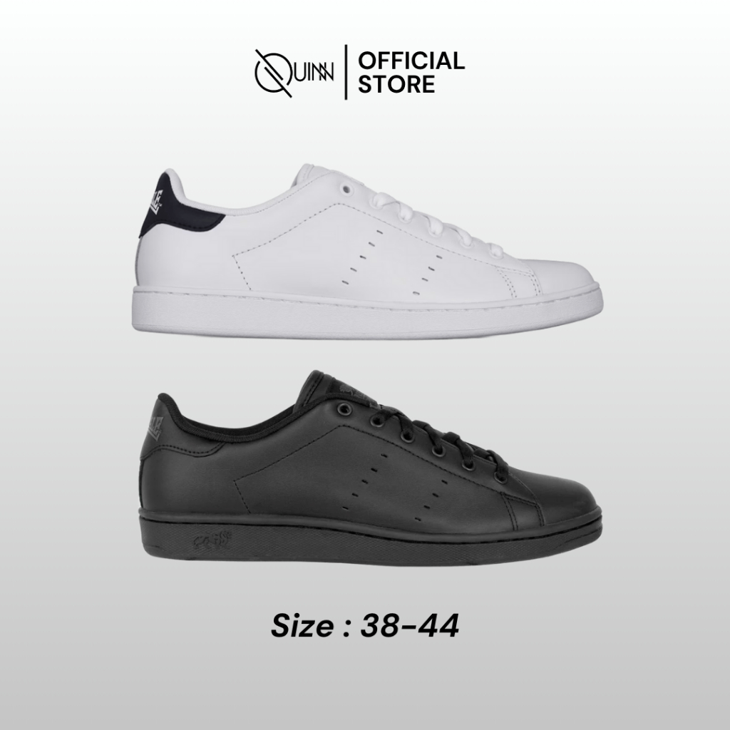 Lonsdale Leyton Leather Trainer Shoes Unisex / Sepatu Sneakers Casual Hitam Putih