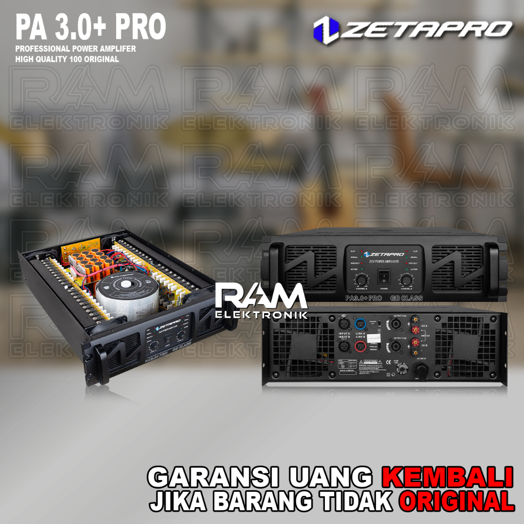 Power Amplifier 2 Channel ZETAPRO PA3.0+ | PA 3.0+ | PA 3.0 + PRO Original