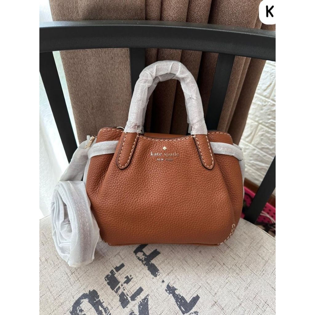 ks bag mini dumpling crossbody warmginger brown stitch