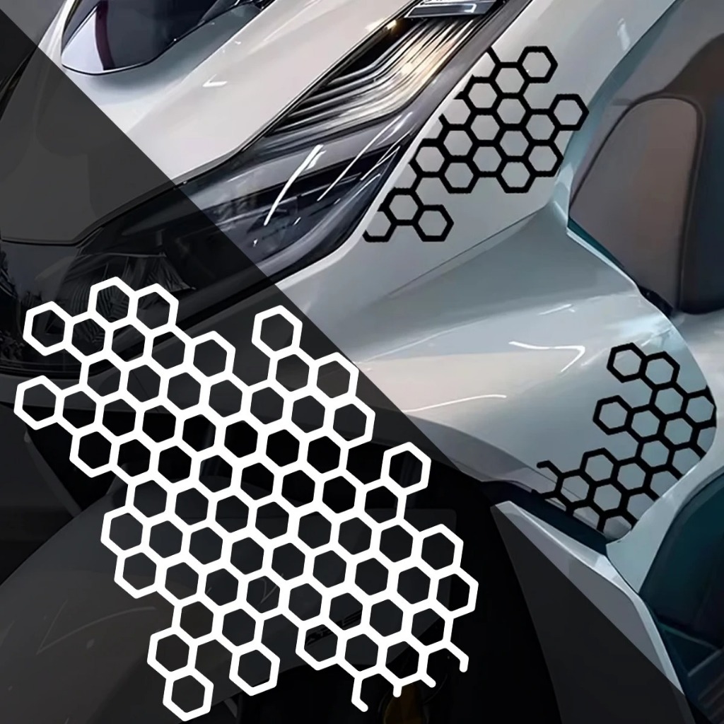 Stiker Mobil Gaya Sarang Lebah Terbuka 11,6cm x 15,7cm Stiker Lampu Belakang Motor Listrik Modifikas