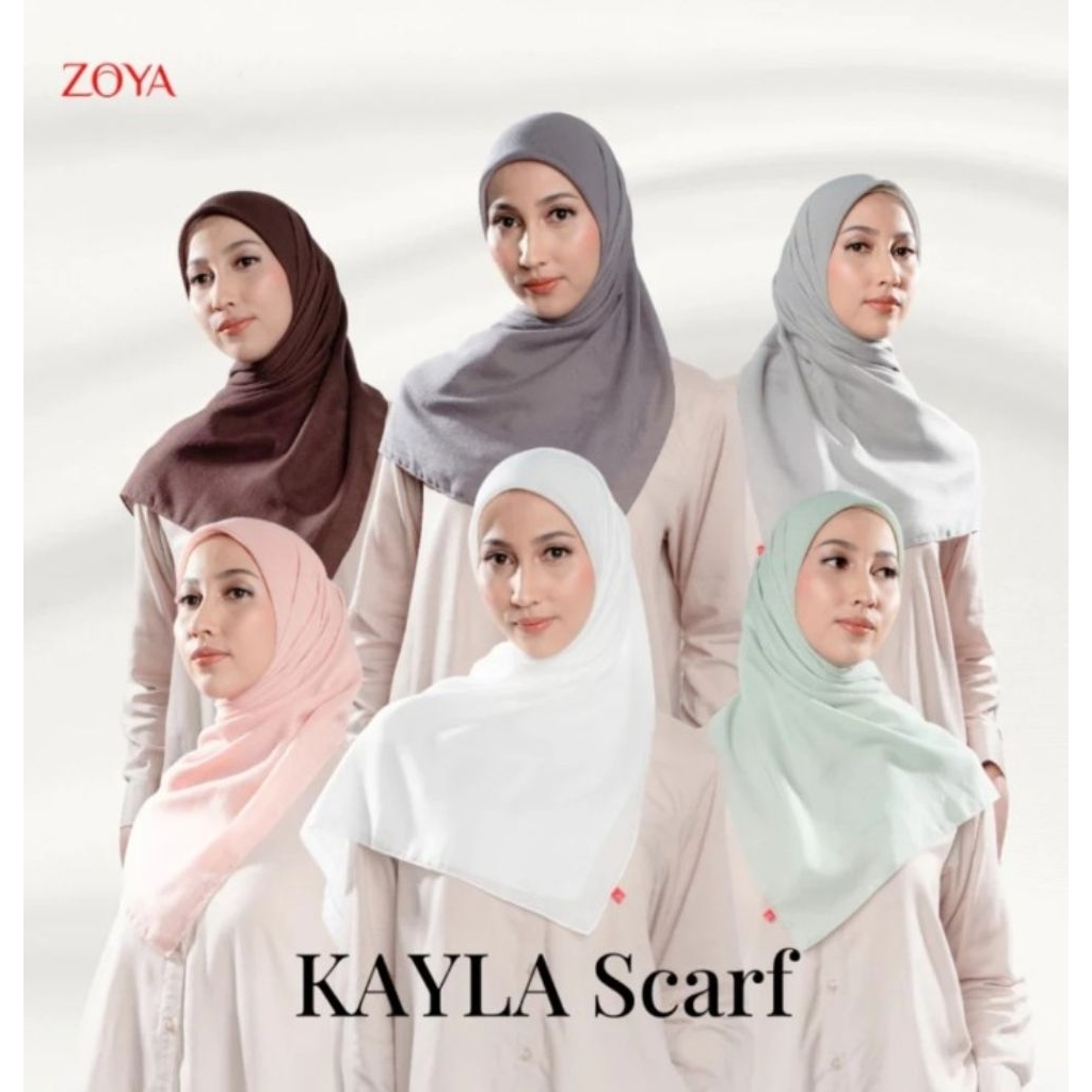 (100K GET 3) ZOYA - KAYLA SCARF - HIJAB POLOS SEGI EMPAT - BAHAN VOAL