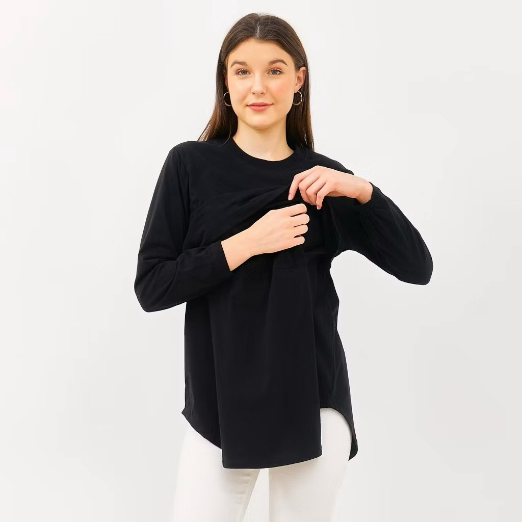Nyonya Nursing Wear NNW diza blouse black size M