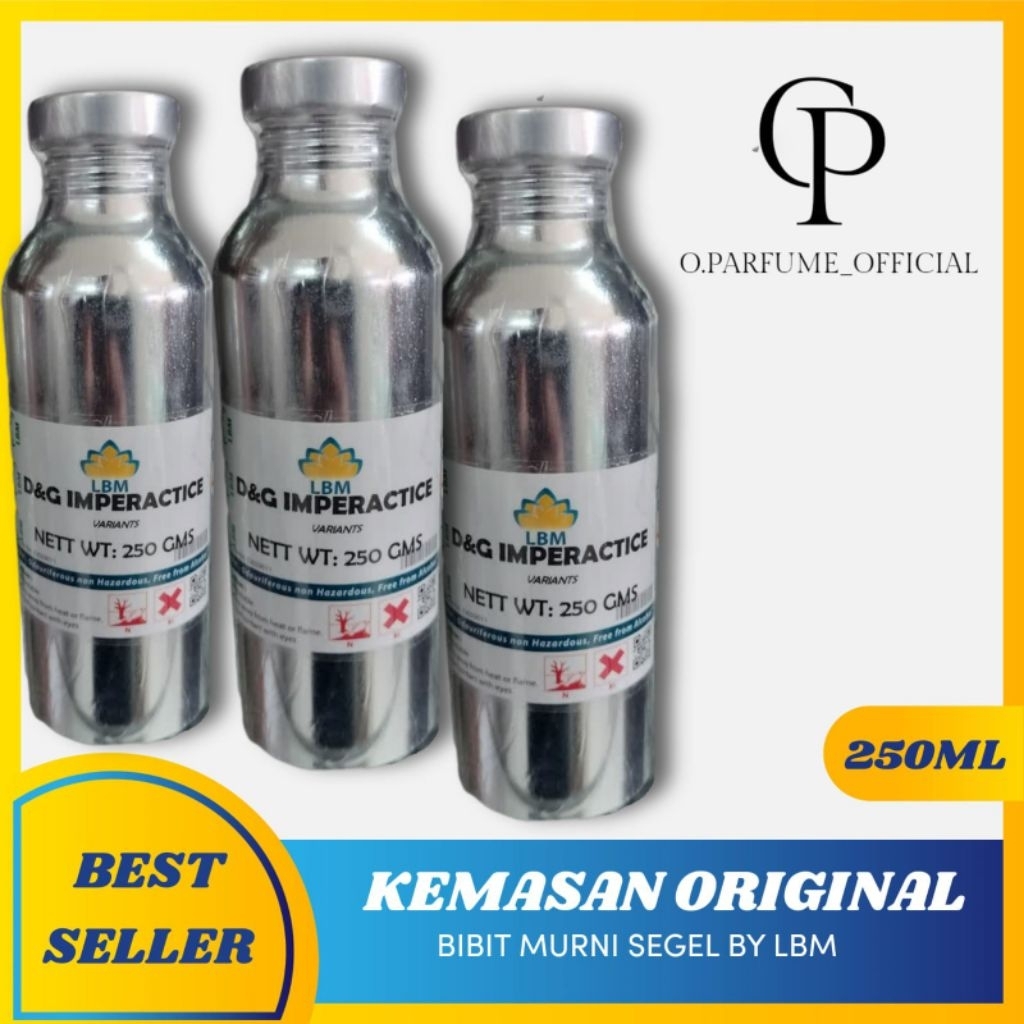 BIBIT PARFUM DnG IMPERACTICE / SISI KEMASAN SEGEL PABRIK 250ML BY LBM FRAGRANCE / MINYAK WANGI / BIA
