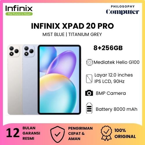 Infinix XPAD 20 Pro 8/256GB MediaTek Helio G100 Ultimate 8000MAH Display 12'' 2K 90Hz