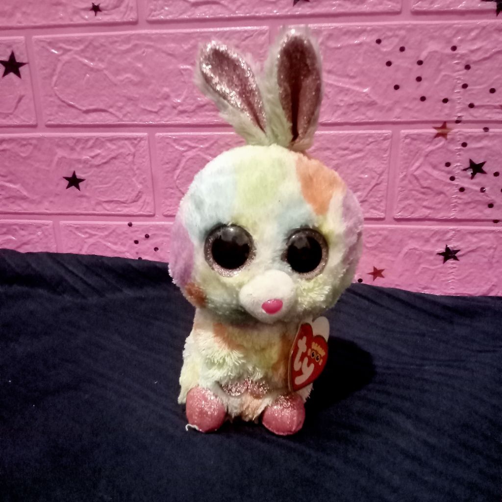 boneka kelinci mata gliter TY