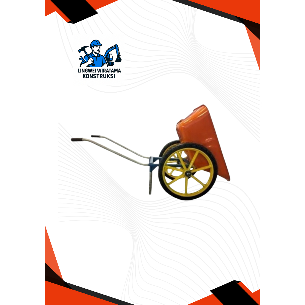 GEROBAK PROYEK 2 RODA UNTUK ANGKUT BARANG / PASIR BAN MATI TANPA ANGIN