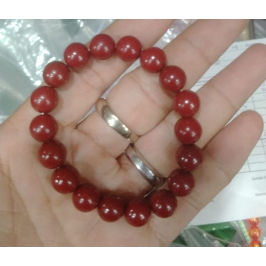 GELANG GIOK MERAH MARUN ASLI NATURAL IMPORT