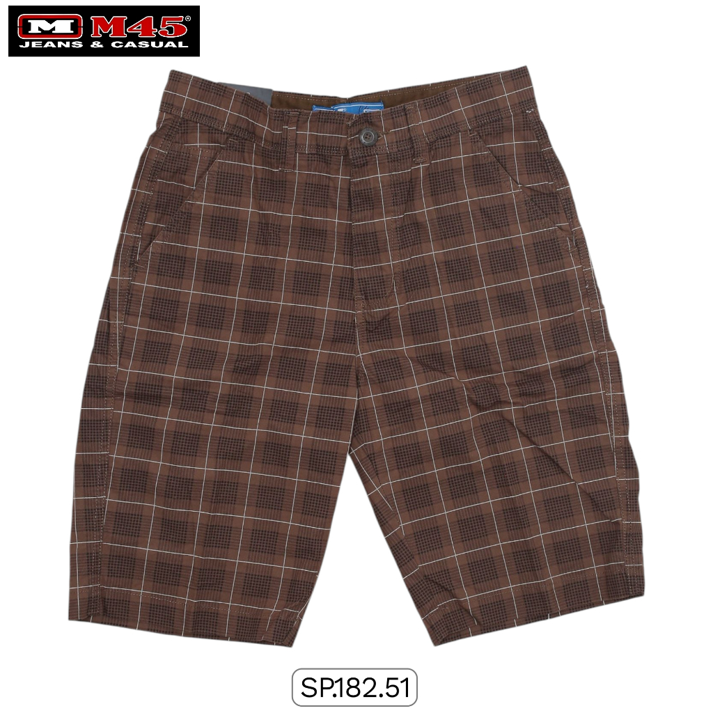 M45 Celana Pendek Pria Chino / Celana Cowok Kasual Santai Motif Kotak - SP.182.51
