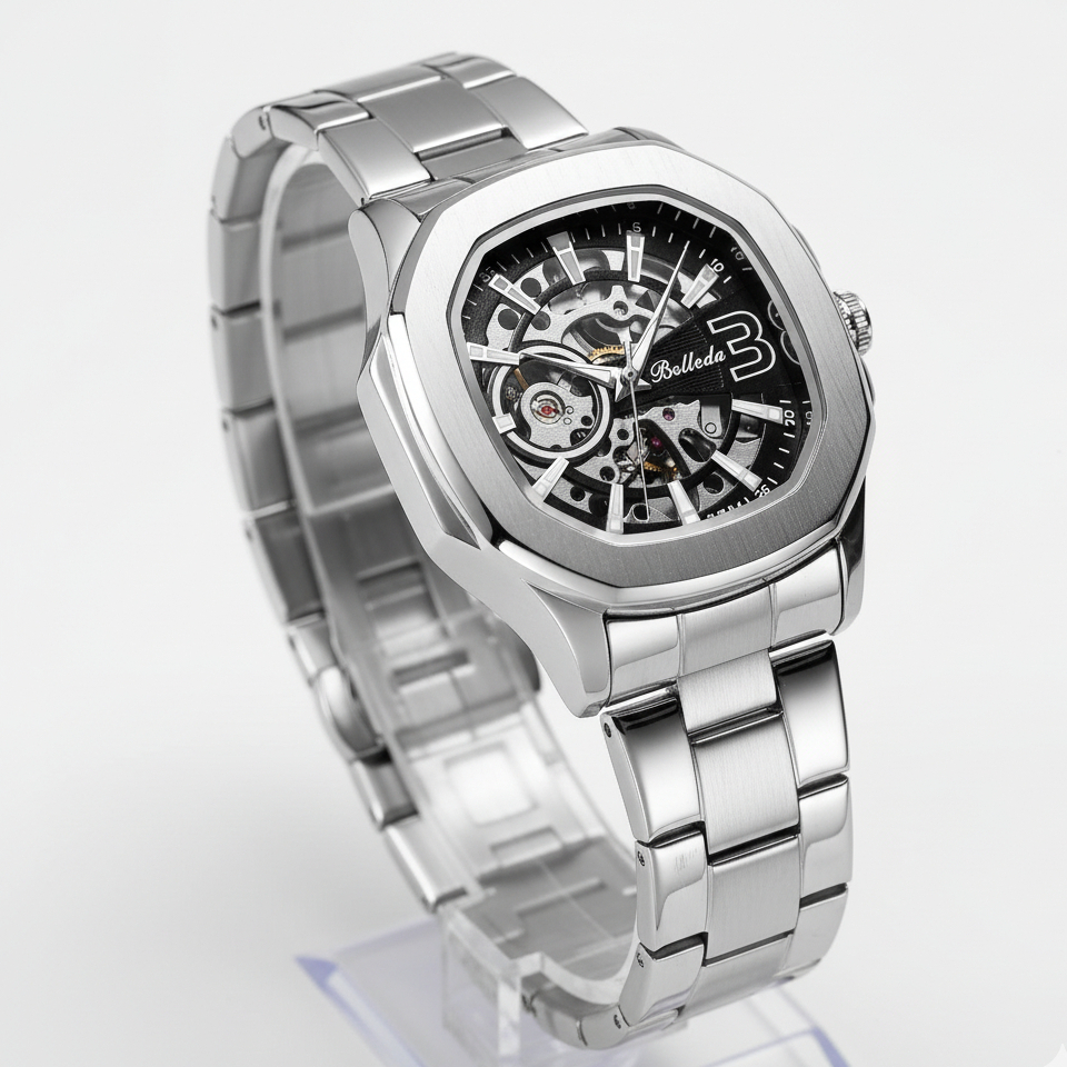 Jam Tangan Pria Automatic Belleda 9633 Rantai Stainless Steel Anti Air Fashion Watch Original