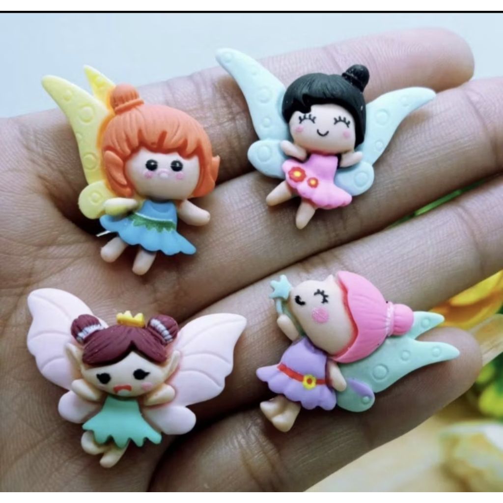 4Pcs Clay Resin Karakter Clay Malaikat Clay Lucu