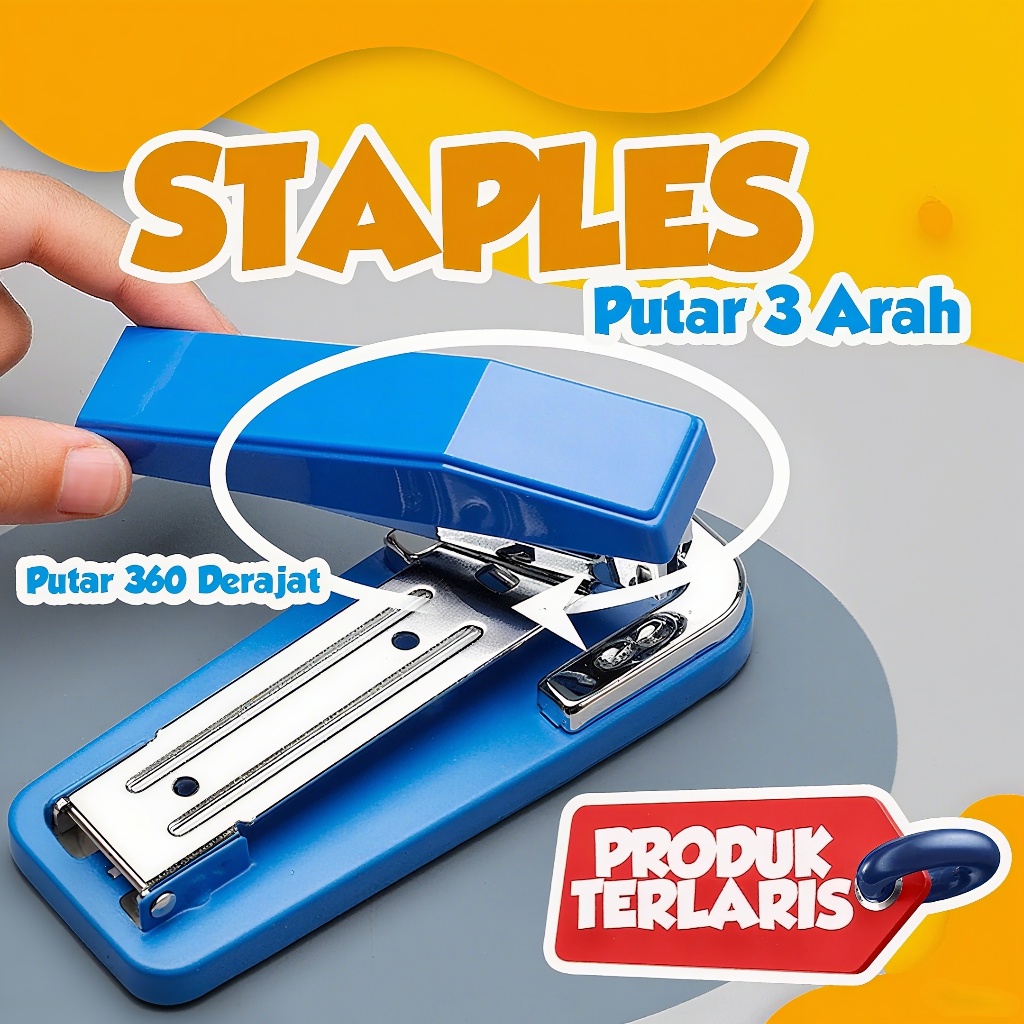 Stapler Rotasi  Arah Besar - Stapler Multifungsi Hemat Tenaga untuk Menjilid Buku & Dokumen Tebal