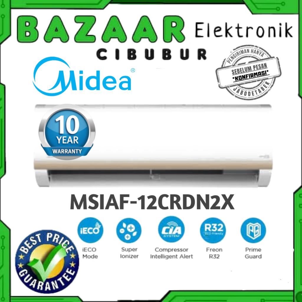 AC MIDEA 1½ PK MSIAF-12CRDN2X / MSIAF12CRDN2X / MSIAF 12CRDN2X