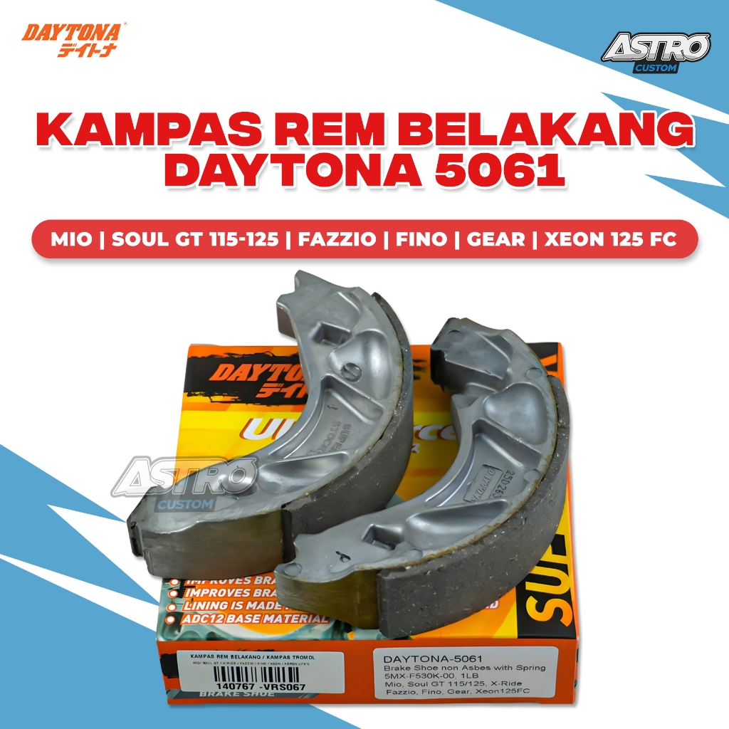 Kampas Rem Tromol Mio Karbu Mio J Mio M3 125 Fino Soul GT X Ride Nouvo Kampas Rem Belakang Daytona
