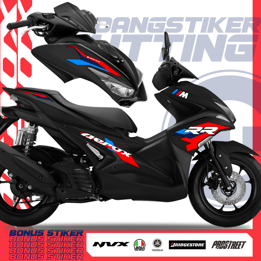 STRIPING AEROX V1 STIKER EDISI BMW LIVERY STICKER MOTOR NVX 2018 - 2020